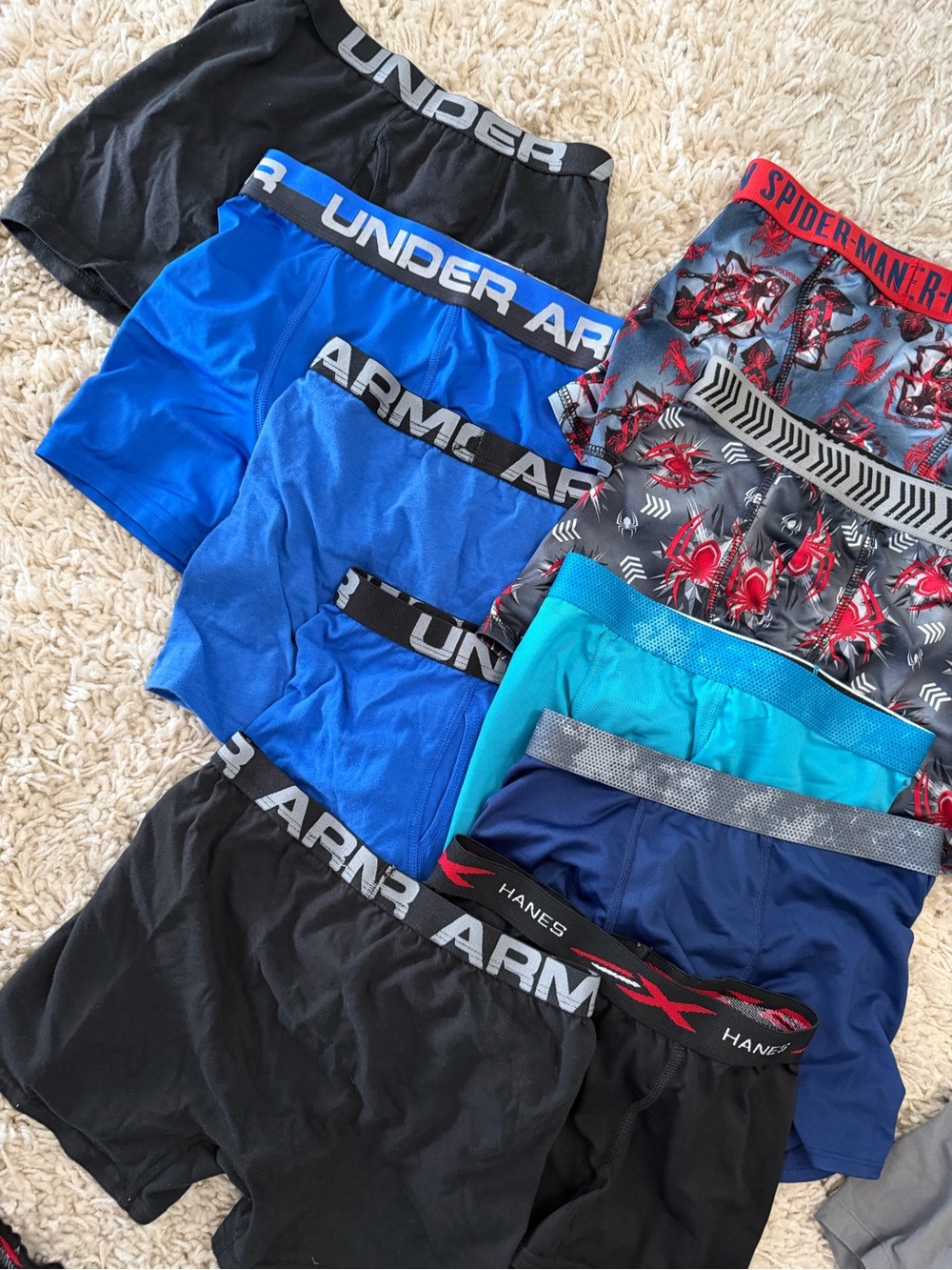Under Armour & Spiderman/misc boys M Performance Boxer Briefs - 10 Pack